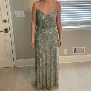 Adrianna Papell Sleveless Blouson Gown in Sage Green